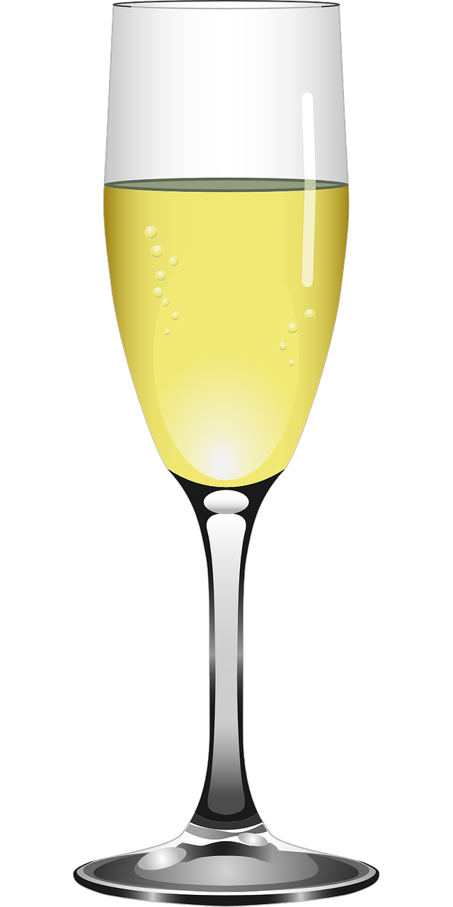 Pojemniki na jedzenie i picie - Food and drink containers - Angielski słówka - Angielski od podstaw - a glass of champagne
