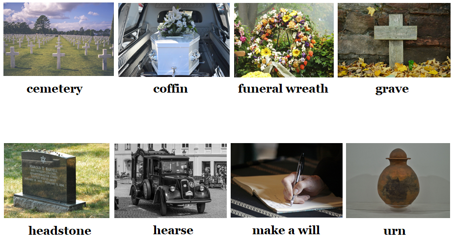 Matura z angielskiego - Słownictwo maturalne - Pogrzeb